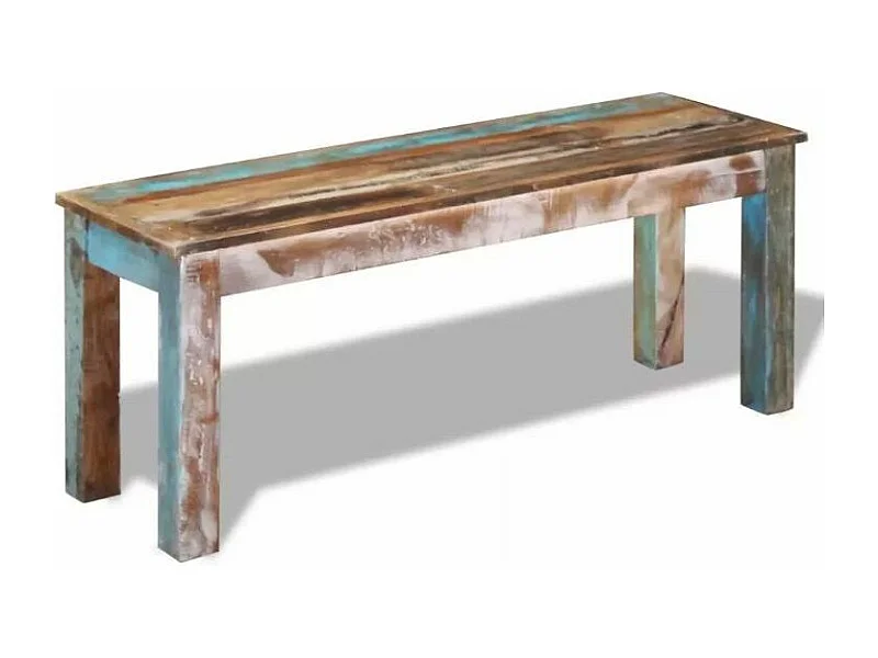 Banc bois massif recyclé multicolore Moust 110cm