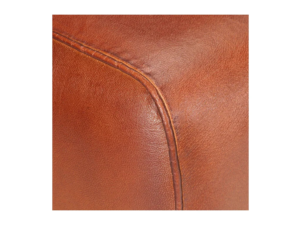 Banc saut de cheval 58cm Marron Cuir véritable et bois manguier