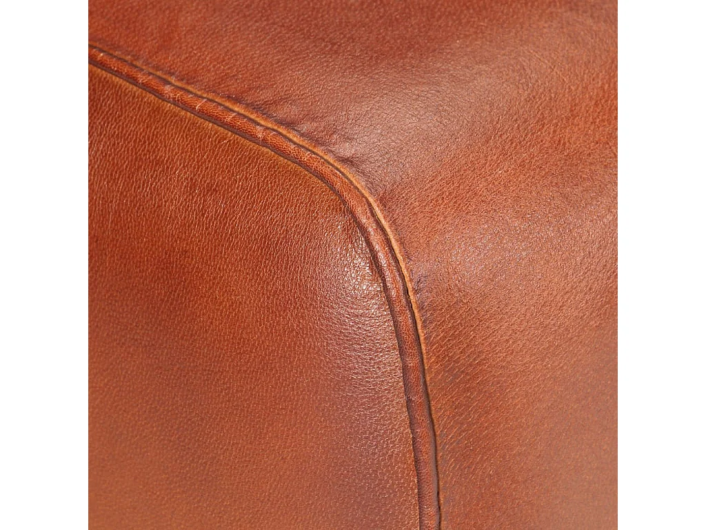 Banc saut de cheval 58cm Marron Cuir véritable et bois manguier