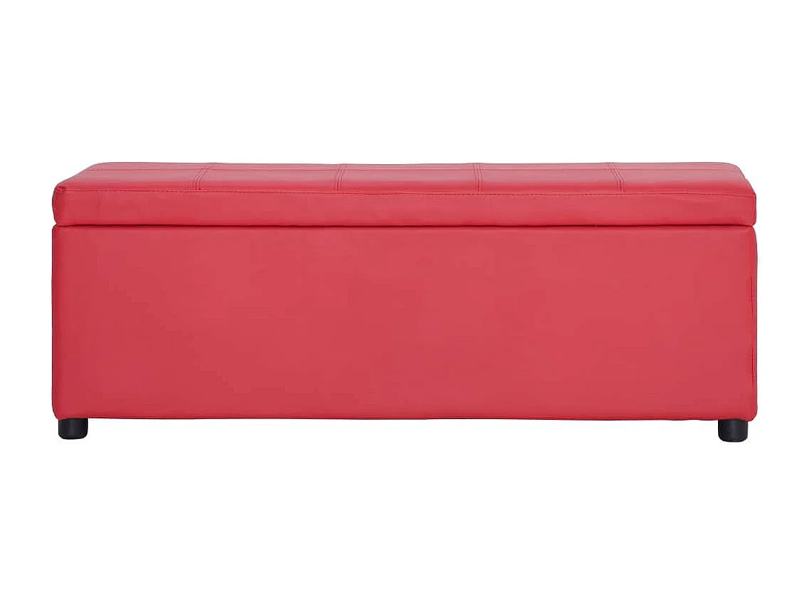 Banc avec compartiment de rangement 116cm Rouge Similicuir