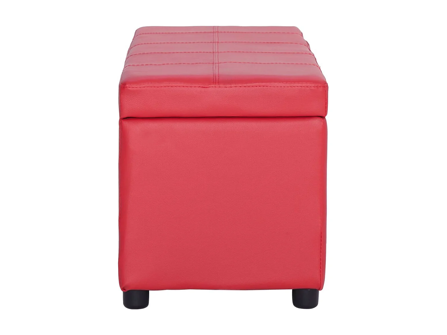 Banc avec compartiment de rangement 116cm Rouge Similicuir