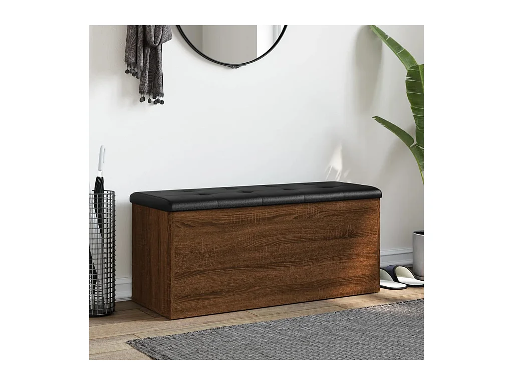 Banc de rangement chêne marron 102x42x45 bois d'ingénierie
