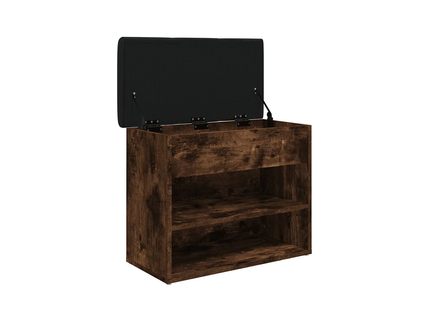 Banc à chaussures chêne fumé 62x32x50 bois d'ingénierie