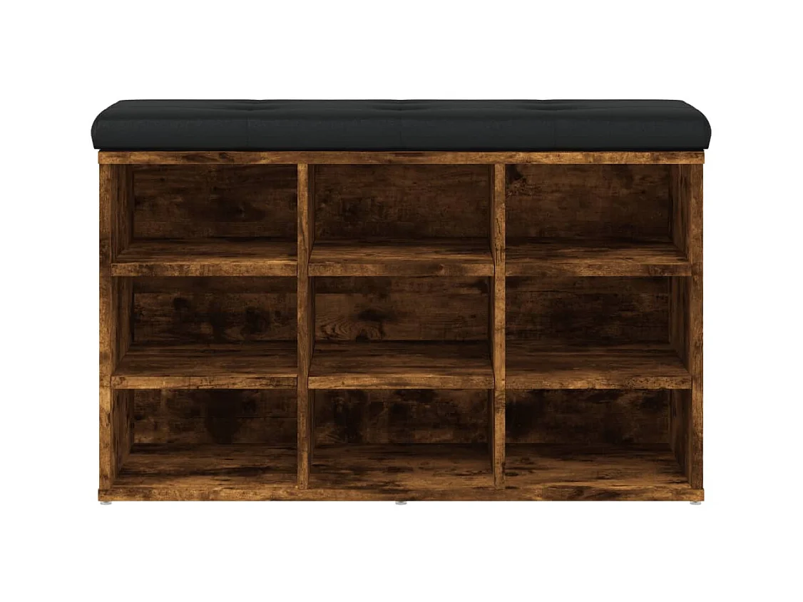 Banc à chaussures chêne fumé 82x32x50 bois d'ingénierie