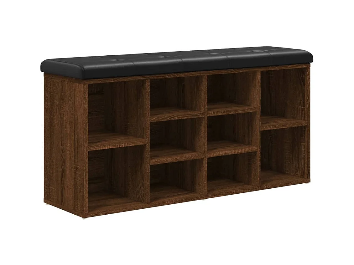 Banc à chaussures chêne marron 102x32x50 bois d'ingénierie
