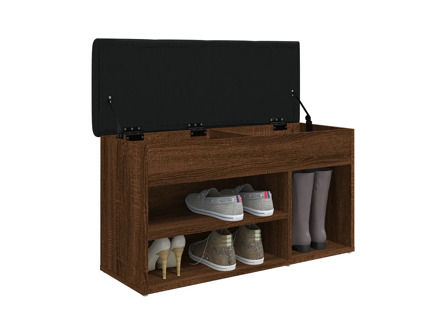 Banc à chaussures chêne marron 82x32x45,5 bois d'ingénierie