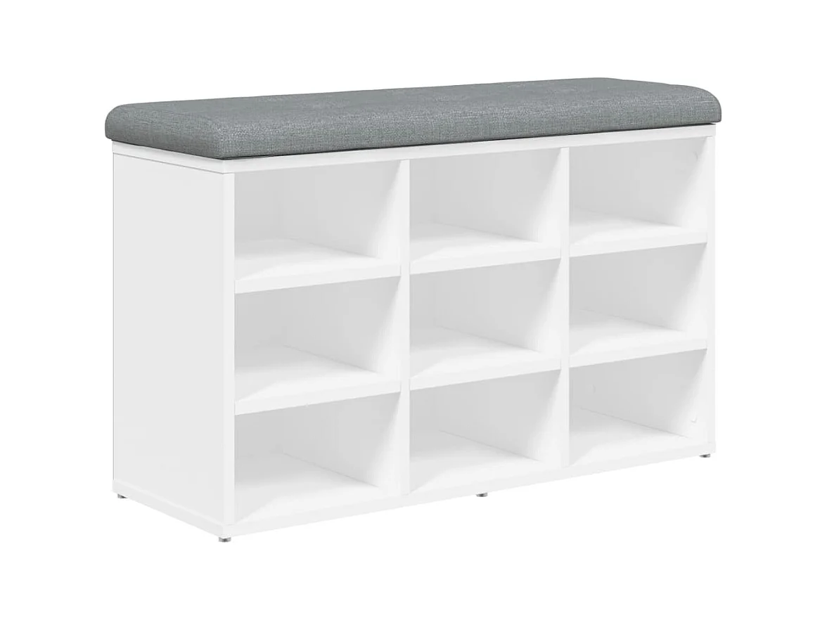 Banc à chaussures blanc 82x32x50 bois d'ingénierie