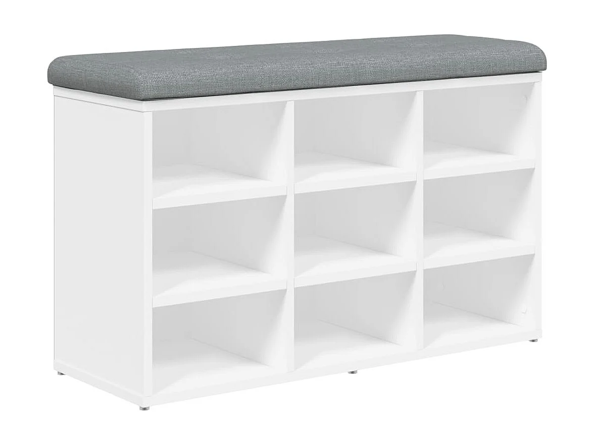 Banc à chaussures blanc 82x32x50 bois d'ingénierie