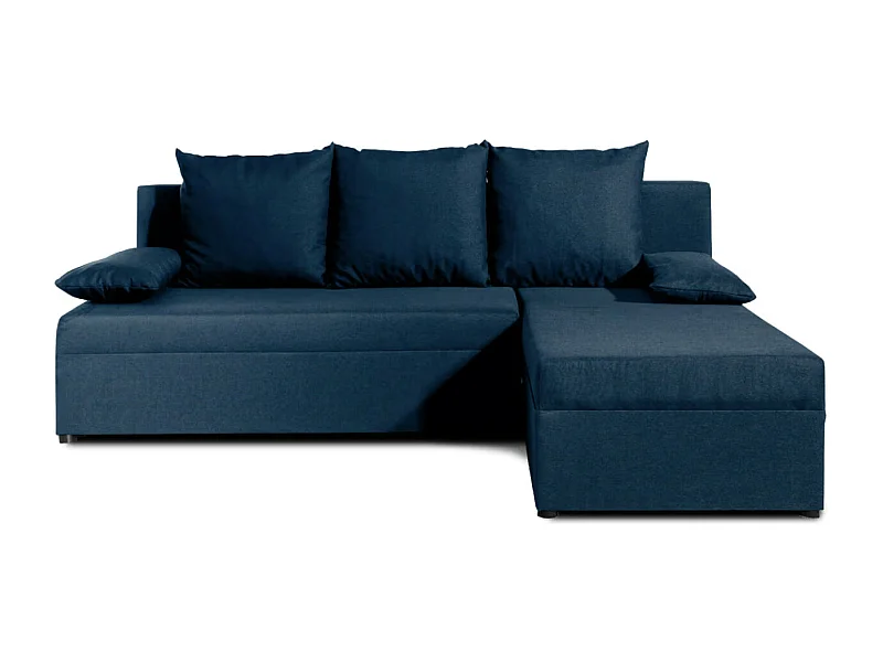 Canapé convertible angle réversible tissu bleu foncé Gary 206cm