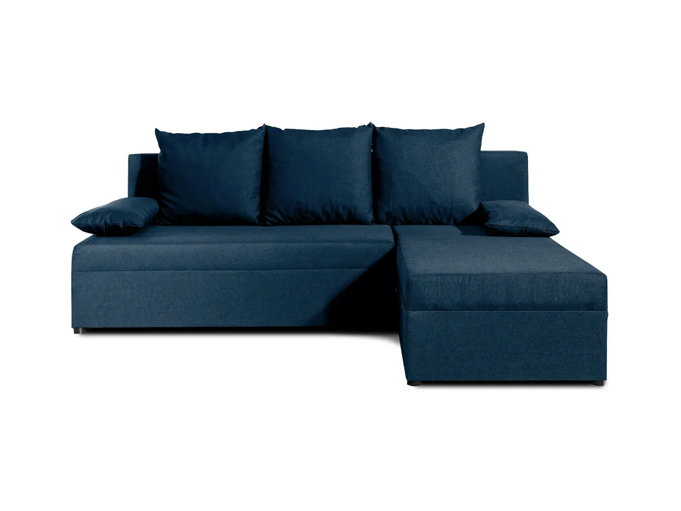 Canapé convertible angle réversible tissu bleu foncé Gary 206cm