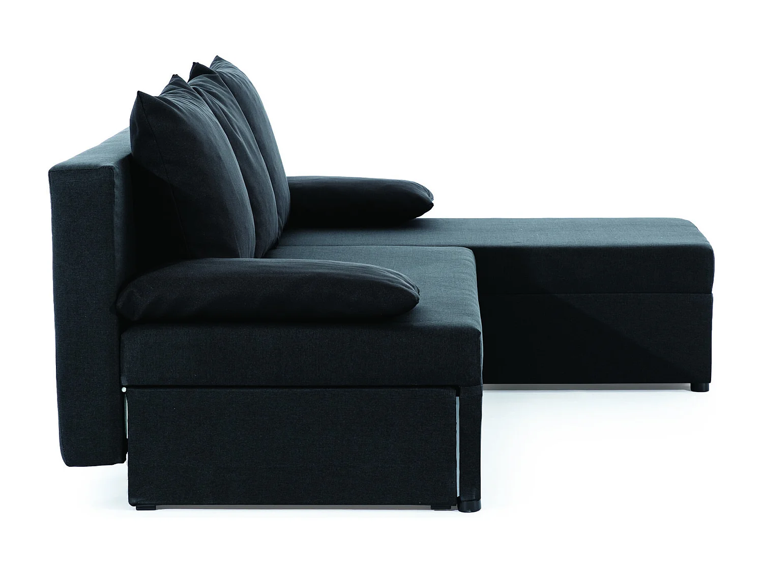 Canapé convertible angle réversible tissu bleu foncé Gary 206cm