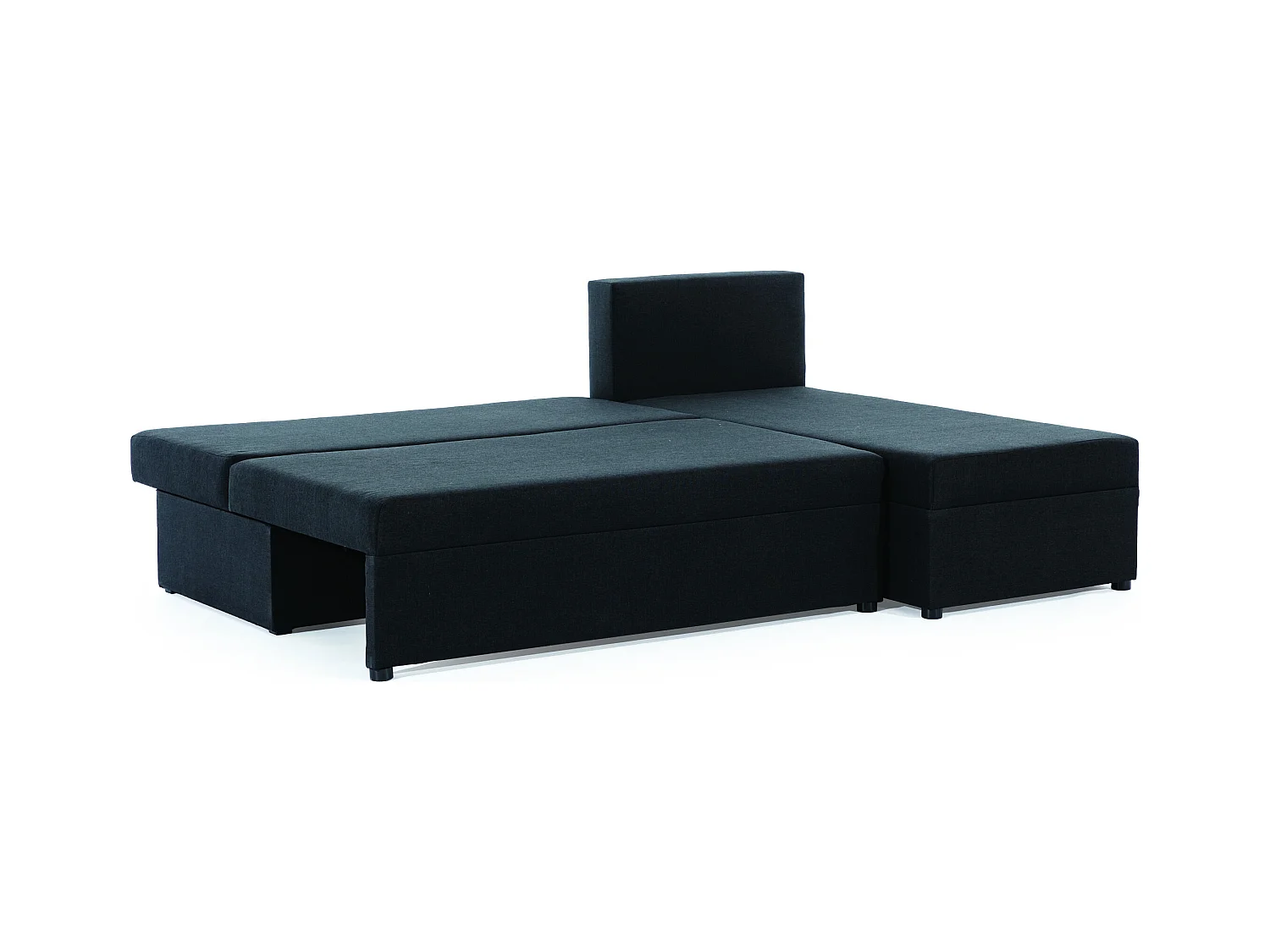 Canapé convertible angle réversible tissu bleu foncé Gary 206cm