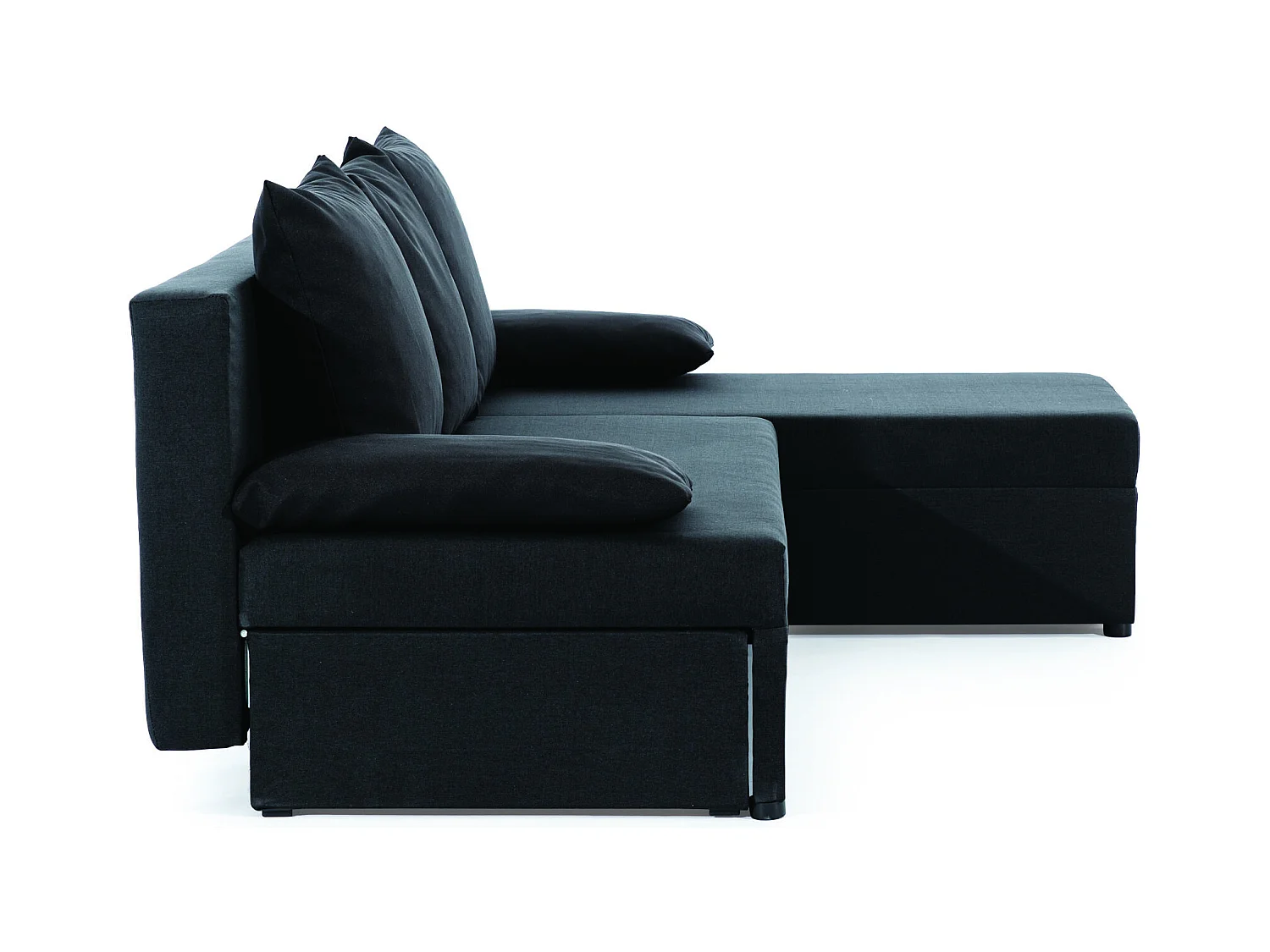 Canapé convertible angle réversible tissu bleu foncé Gary 206cm