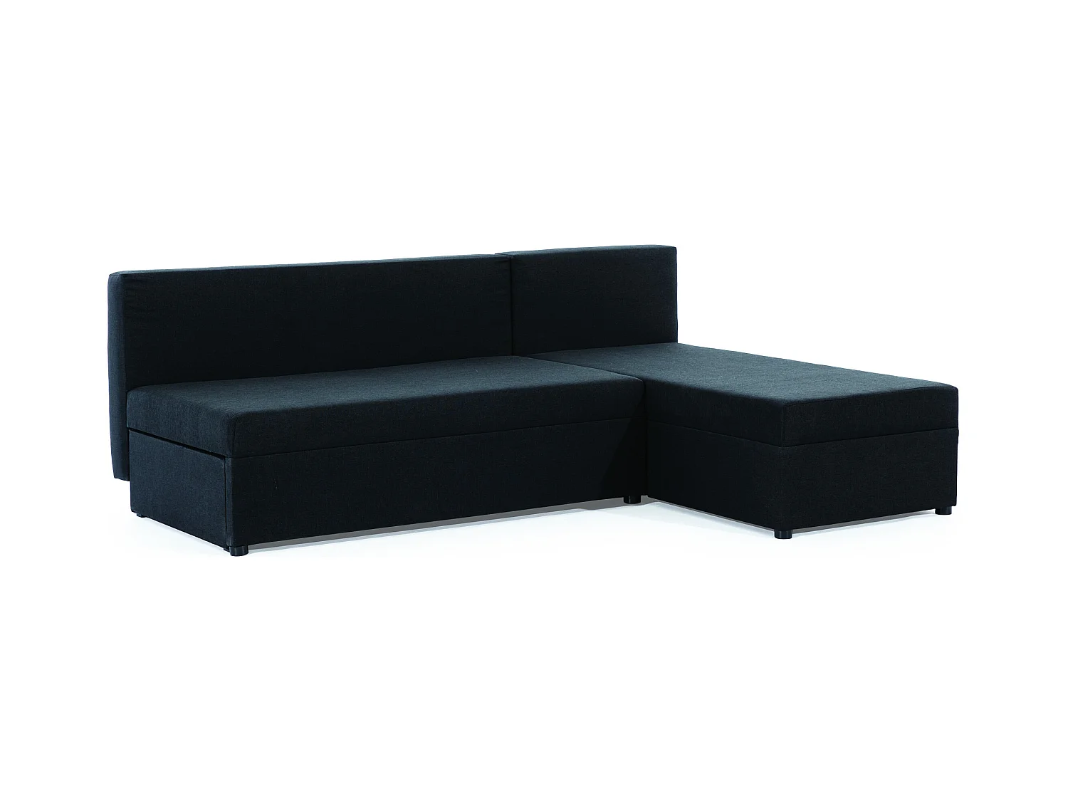Canapé convertible angle réversible tissu bleu foncé Gary 206cm