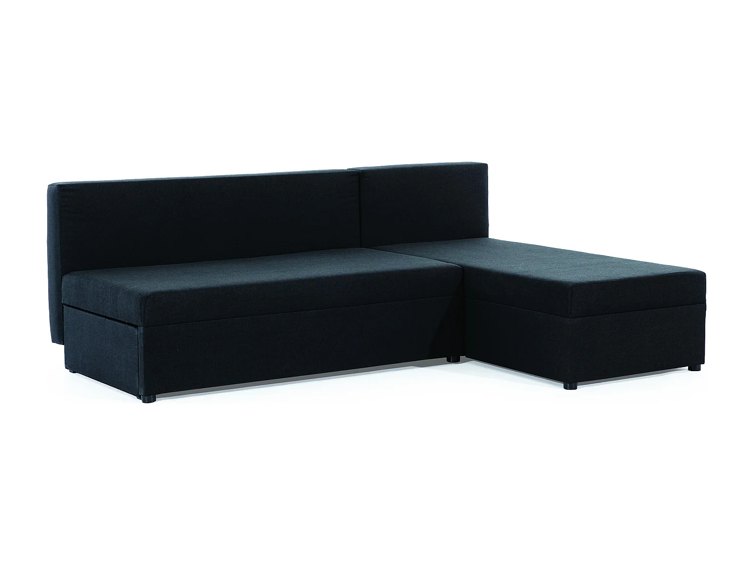 Canapé convertible angle réversible tissu bleu foncé Gary 206cm