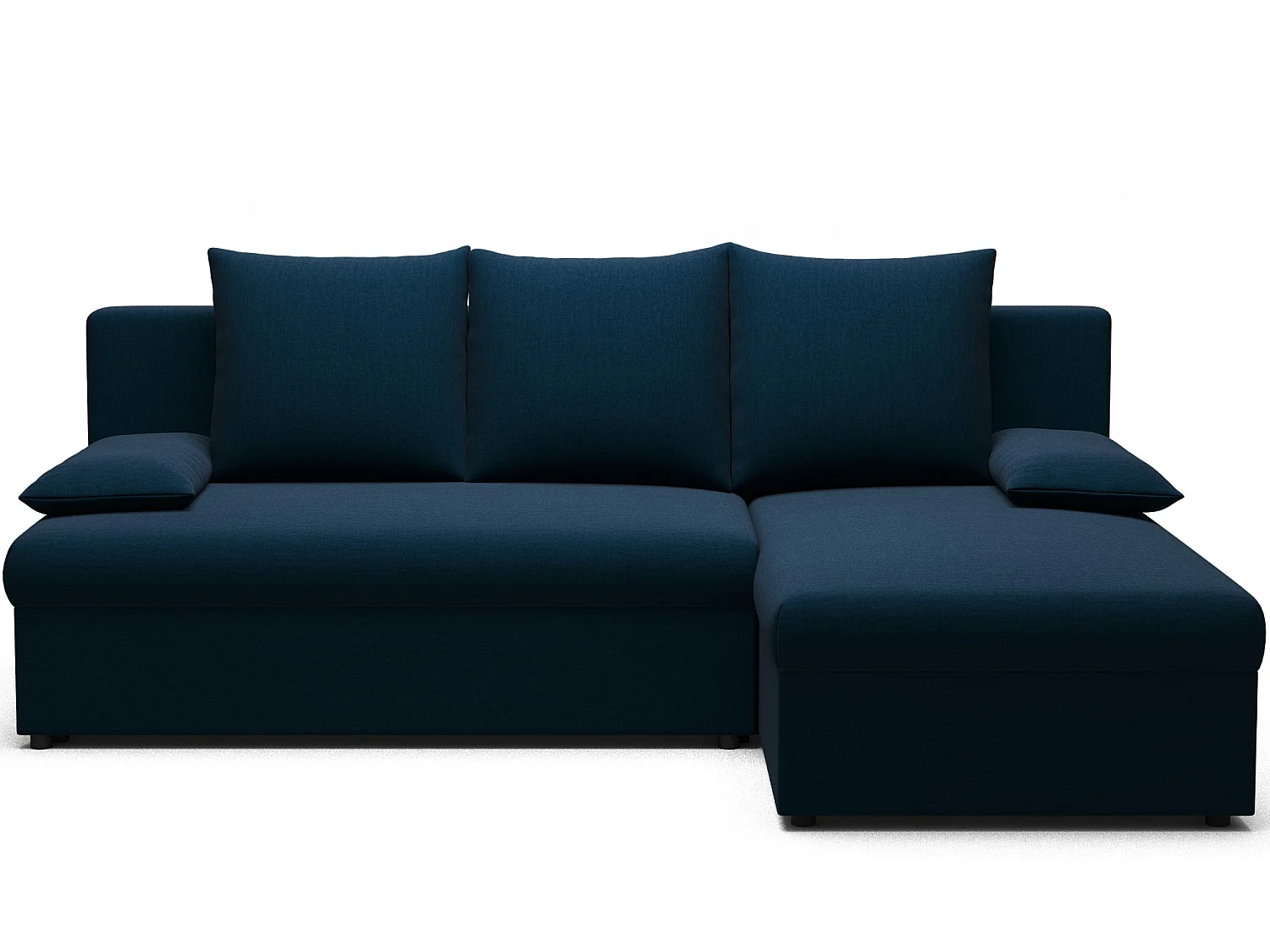 Canapé d’angle réversible convertible GARY en tissu côtelé – 206cm-Bleu foncé