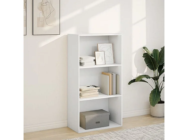 Bibliothèque blanc 60x30x114 bois d'ingénierie