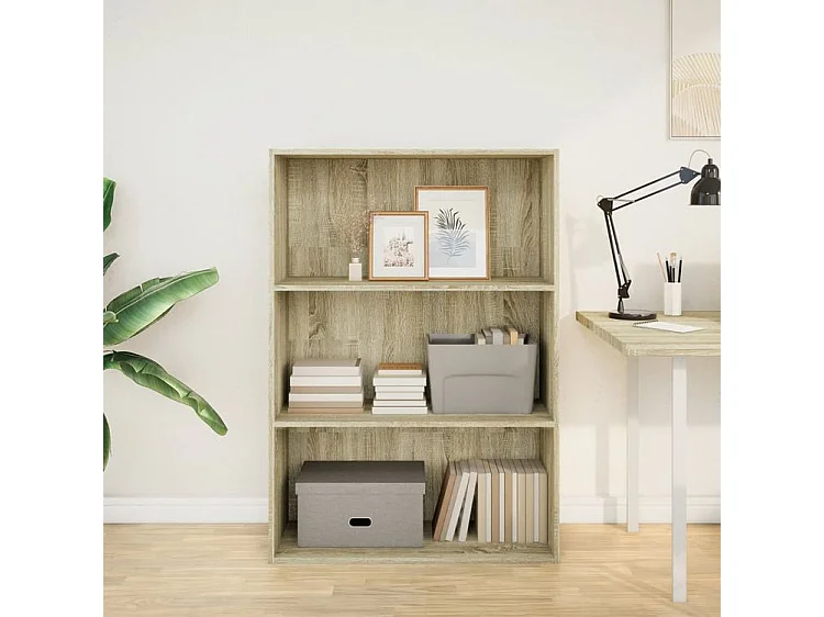 Bibliothèque chêne sonoma 80x30x114 bois d'ingénierie