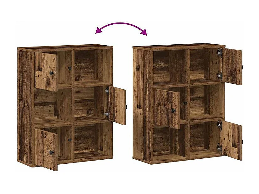 Bibliothèque vieux bois 60x24x76,5 bois d'ingénierie