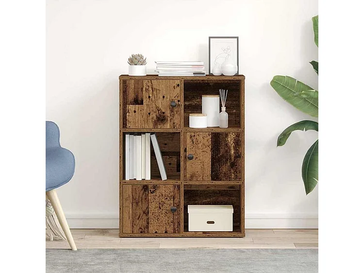 Bibliothèque vieux bois 60x24x76,5 bois d'ingénierie