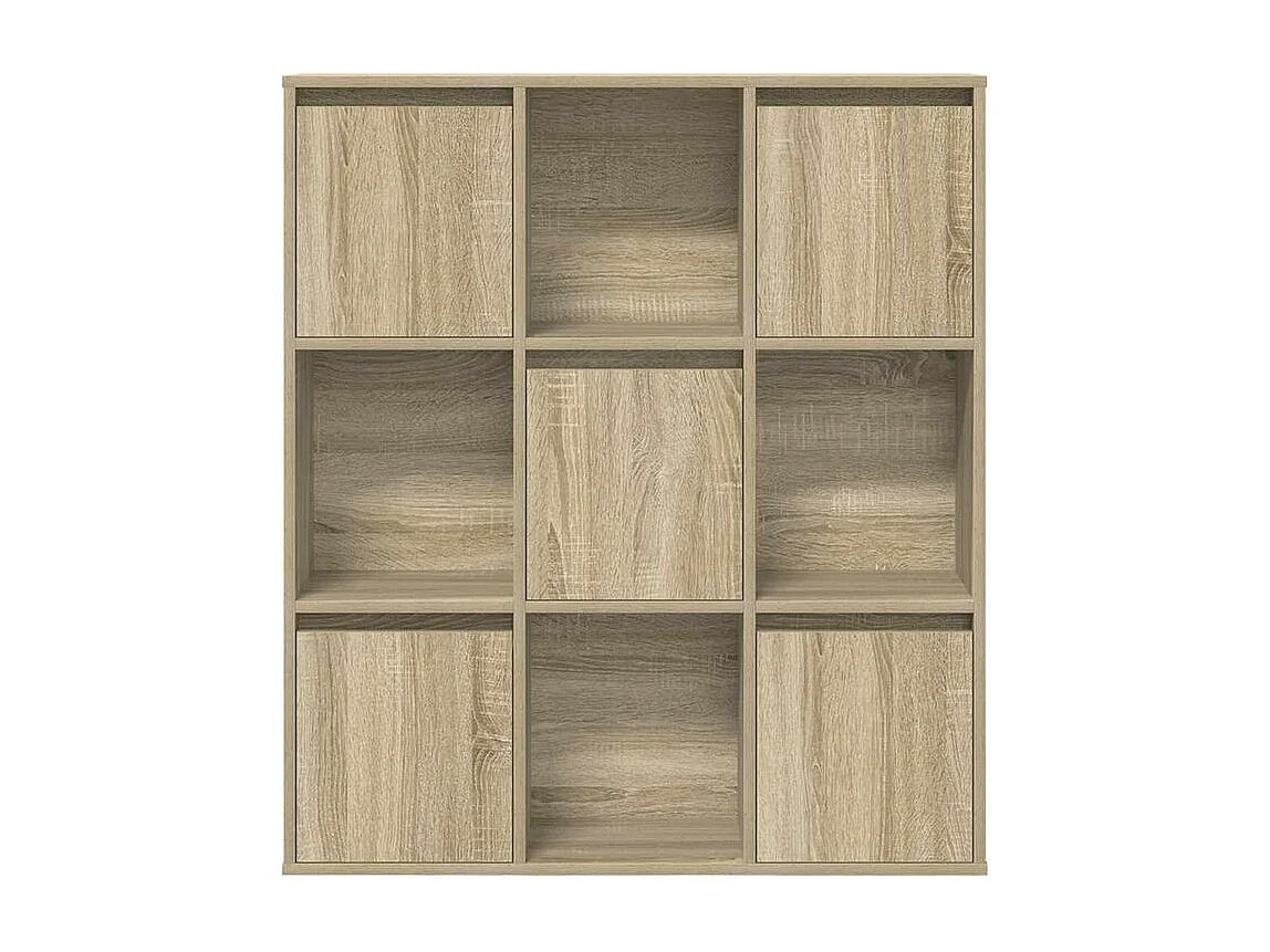 Meuble de rangement Kate 89cm - 4 niches 5 portes-Couleur Chêne clair