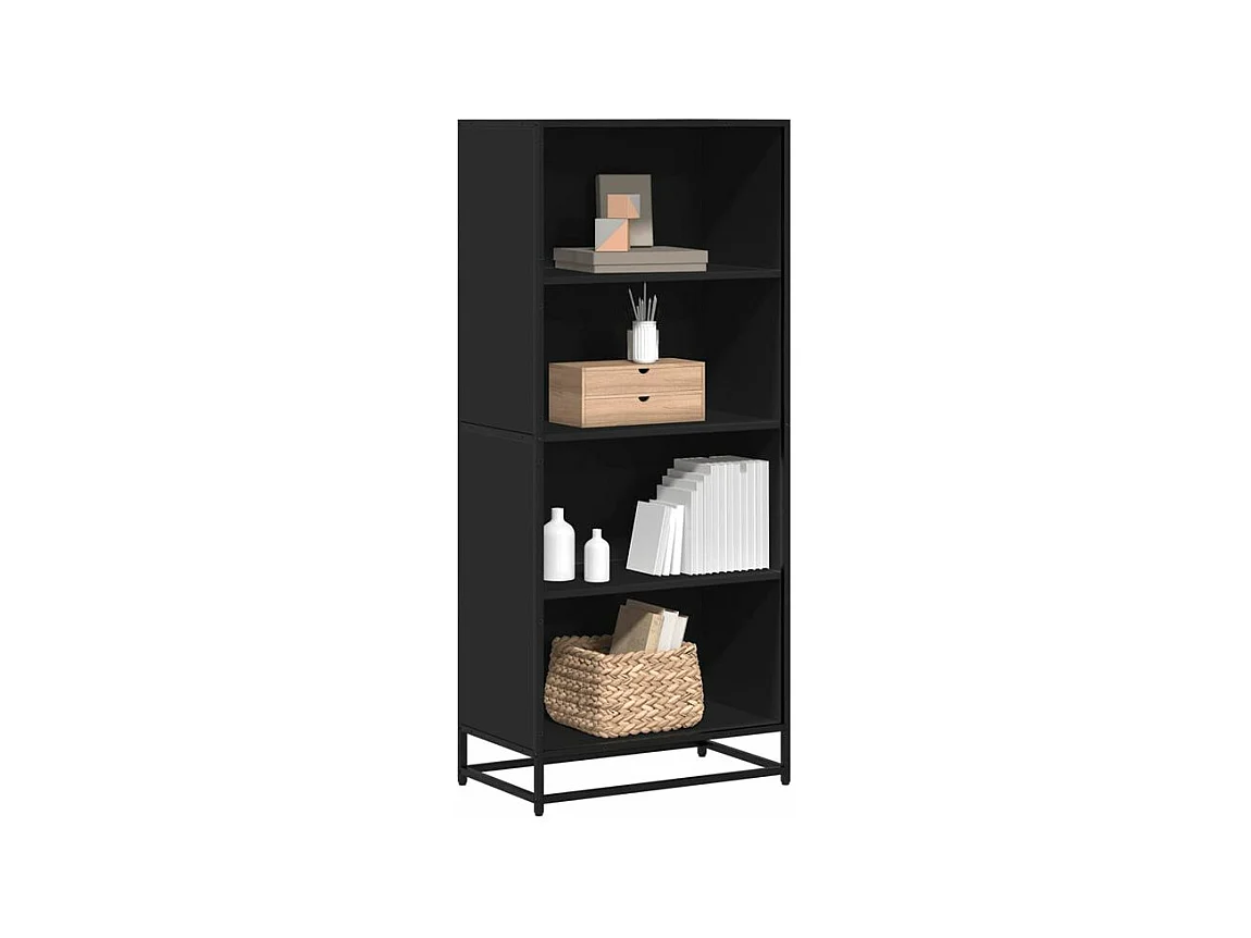 Bibliothèque noir 60x35x139 bois d'ingénierie