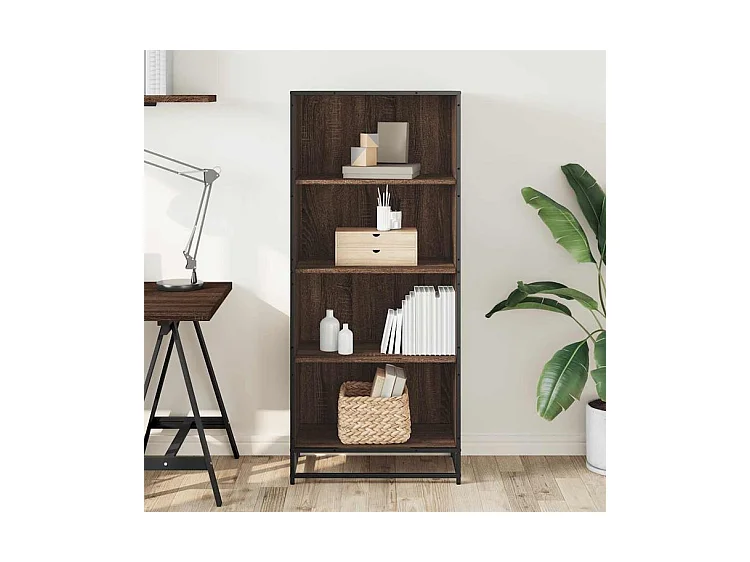 Bibliothèque chêne marron 60x35x139 bois d'ingénierie