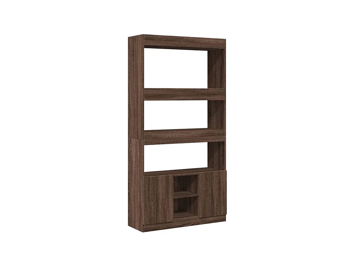 Buffet haut chêne marron 92x33x180 bois d'ingénierie