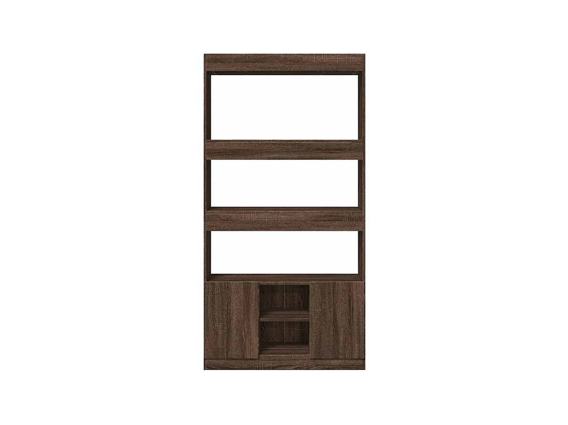 Buffet haut chêne marron 92x33x180 bois d'ingénierie