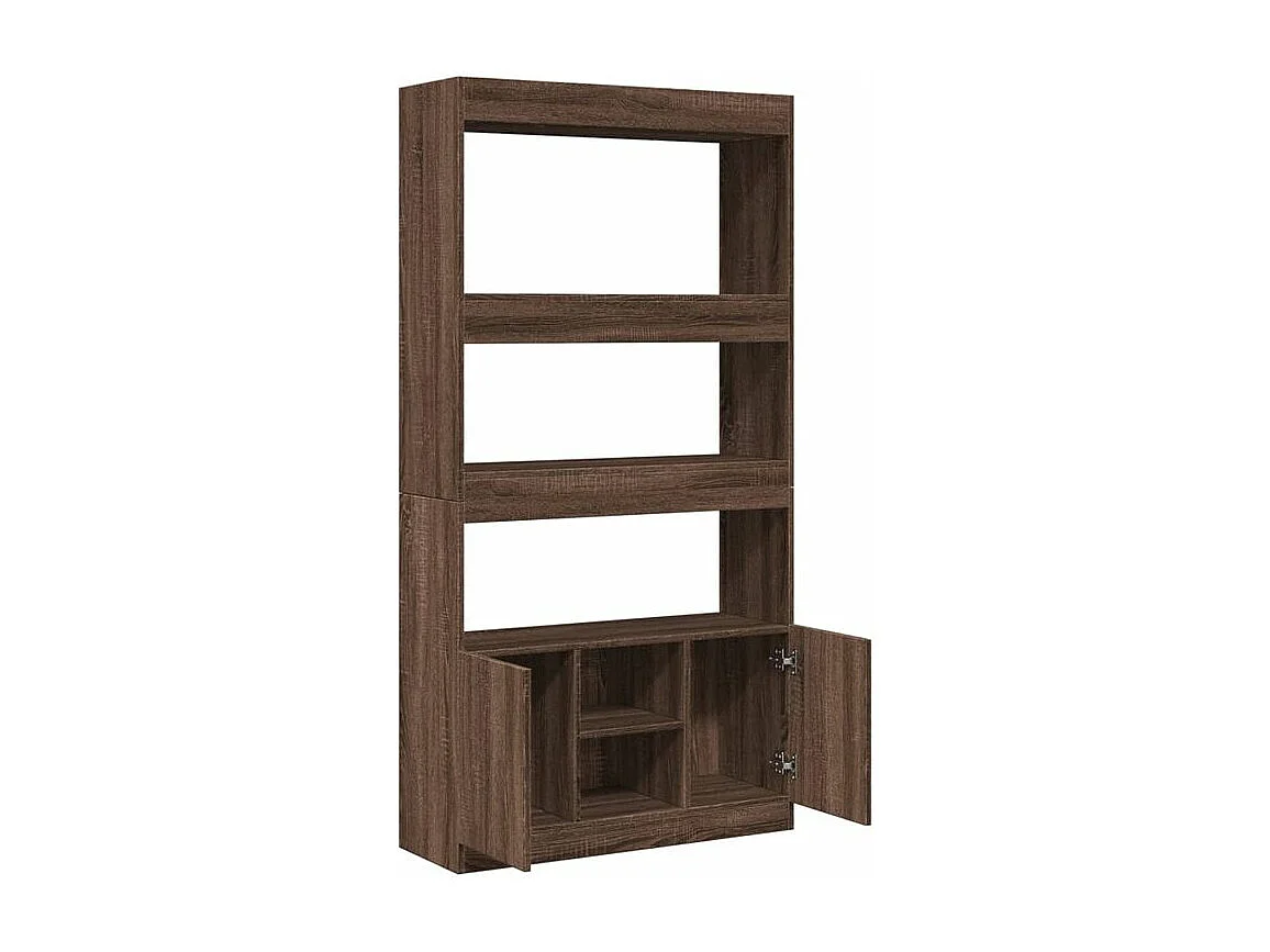 Buffet haut chêne marron 92x33x180 bois d'ingénierie