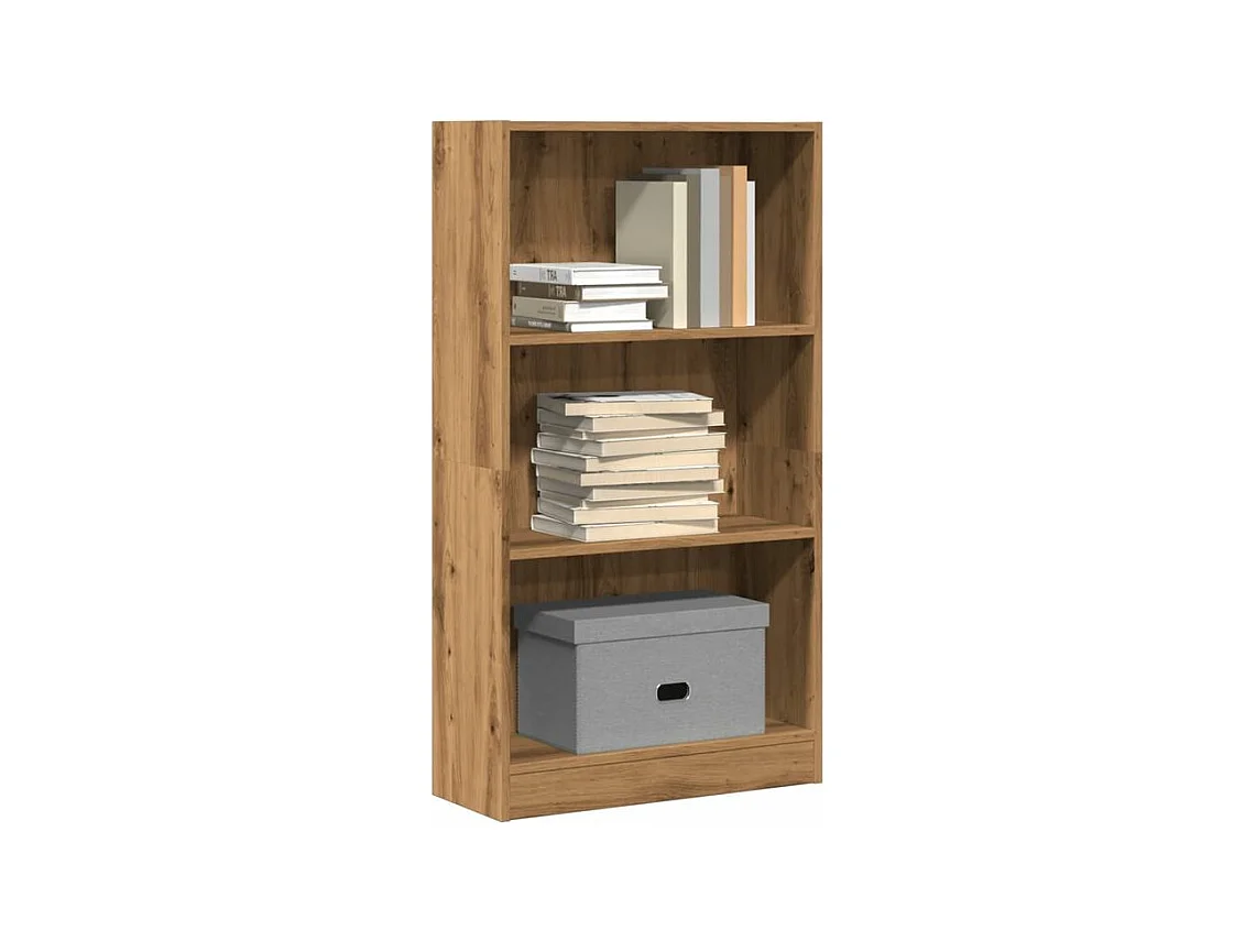 Bibliothèque chêne artisanal 60x24x109 bois d'ingénierie