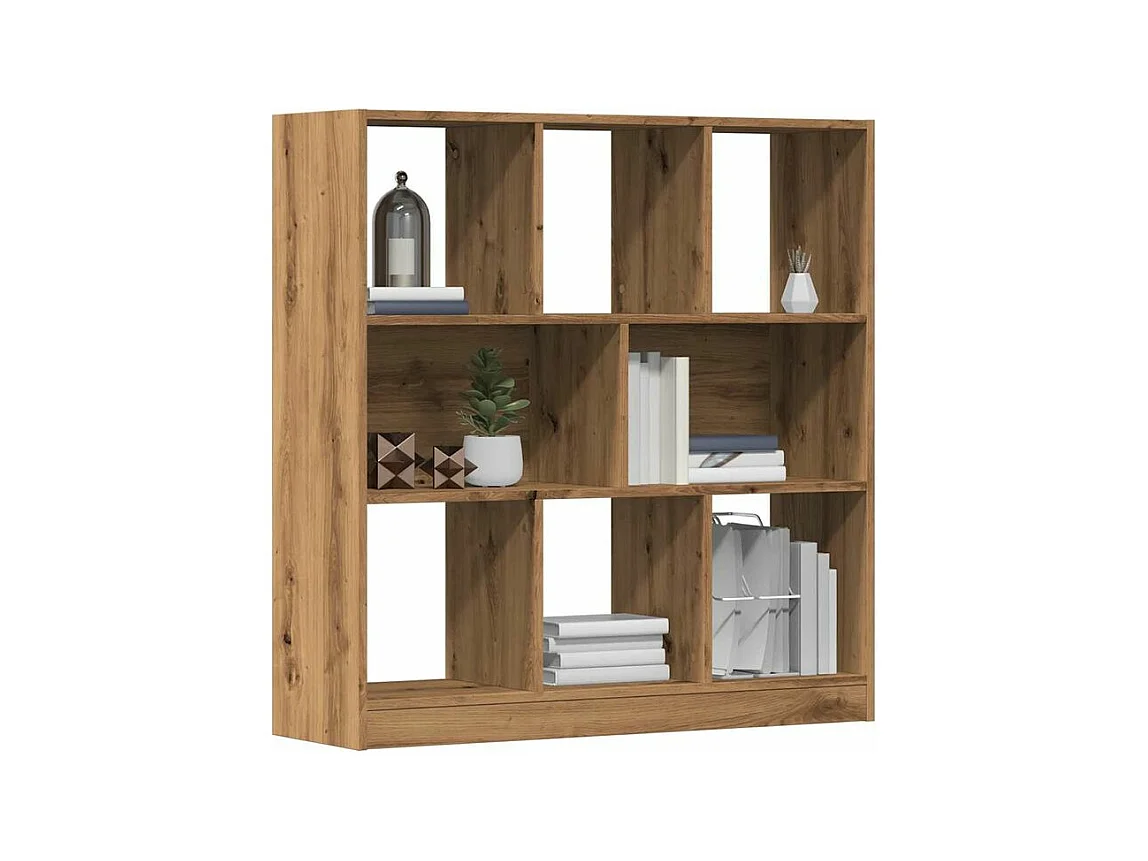 Bibliothèque chêne artisanal 97,5x29,5x100 bois d'ingénierie