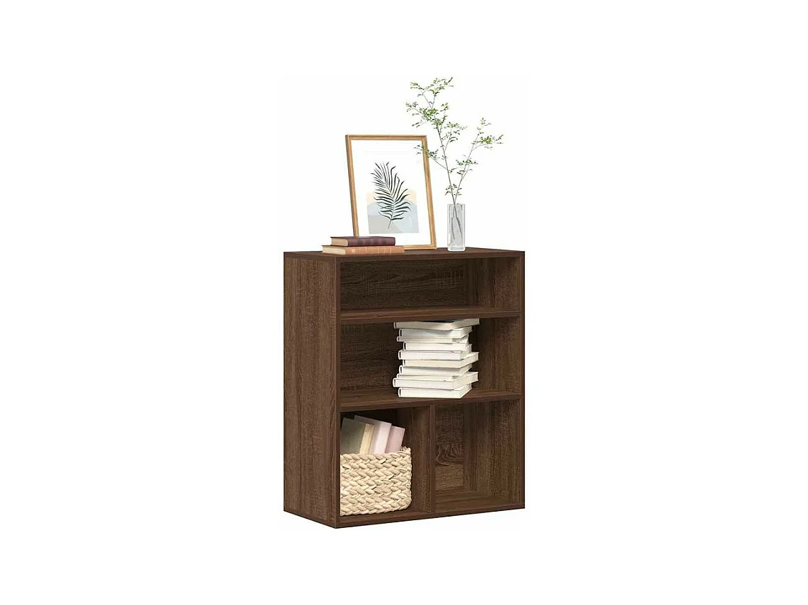 Bibliothèque chêne marron 60x30x71,5 bois d'ingénierie