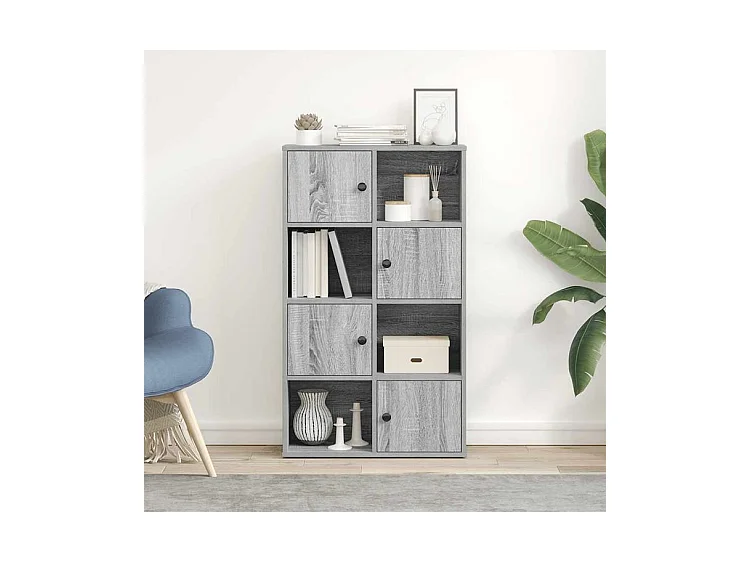 Bibliothèque sonoma gris 60x24x101,5 bois d'ingénierie