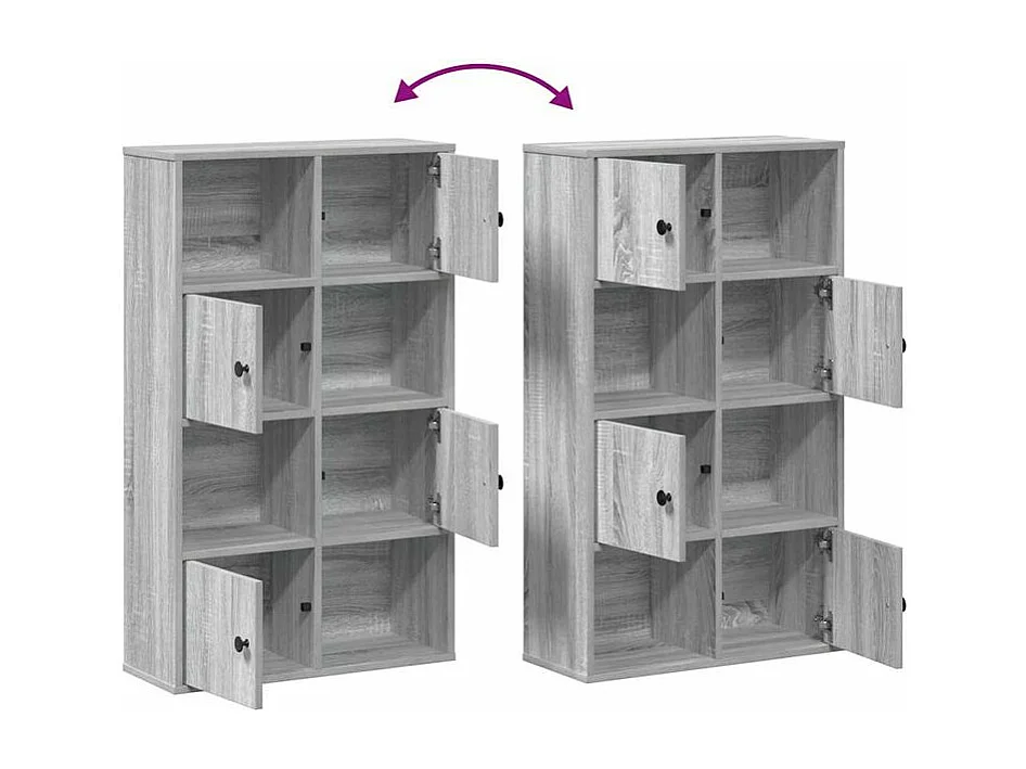 Bibliothèque sonoma gris 60x24x101,5 bois d'ingénierie