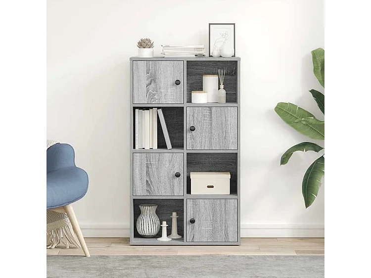 Bibliothèque sonoma gris 60x24x101,5 bois d'ingénierie