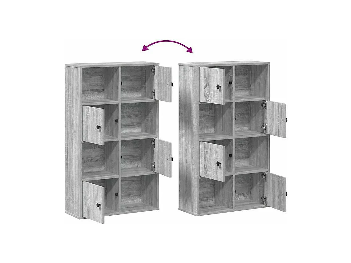 Bibliothèque sonoma gris 60x24x101,5 bois d'ingénierie