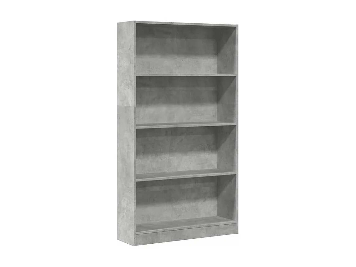 Bibliothèque gris béton 80x24x143 bois d'ingénierie