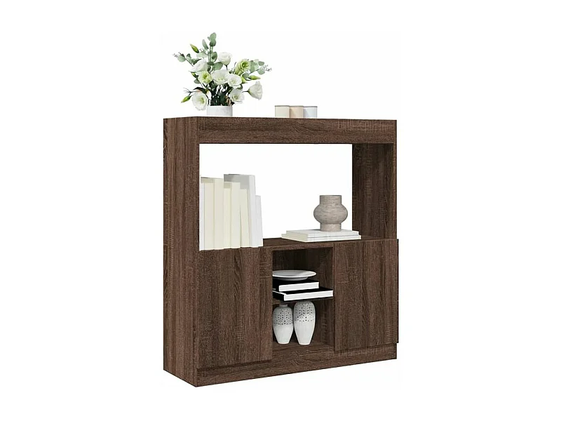 Buffet haut chêne marron 92x33x100 bois d'ingénierie