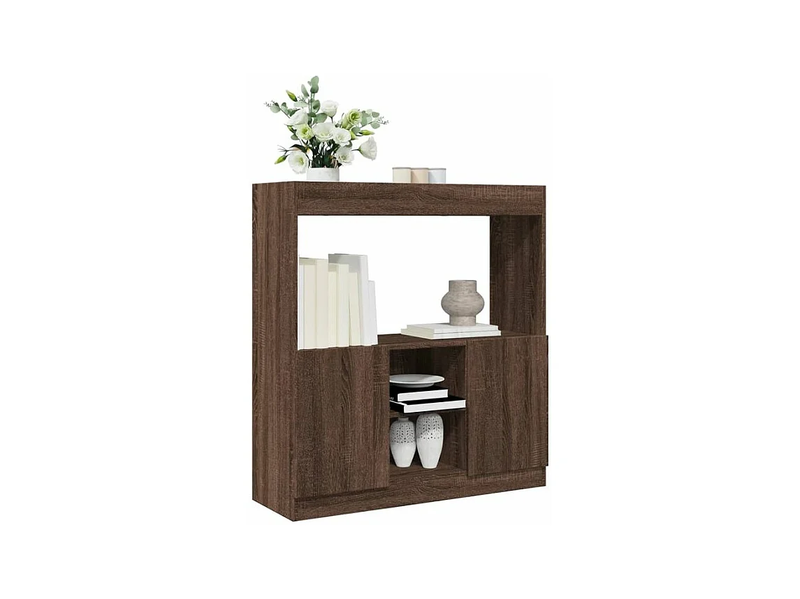 Buffet haut chêne marron 92x33x100 bois d'ingénierie