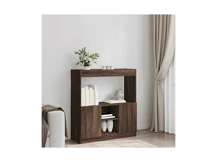 Buffet haut chêne marron 92x33x100 bois d'ingénierie