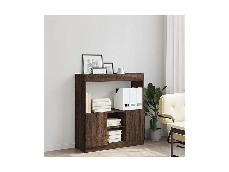 Buffet haut chêne marron 92x33x100 bois d'ingénierie