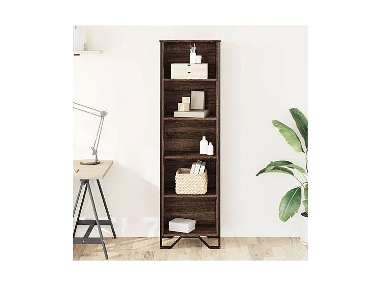 Bibliothèque chêne marron 50x31x169 bois d'ingénierie