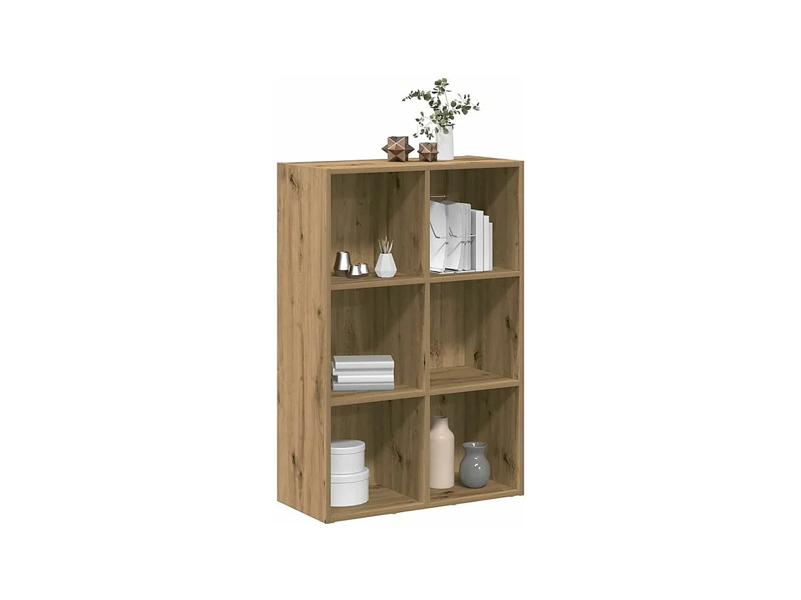 Bibliothèque-Buffet chêne artisanal 66x30x98 bois ingénierie