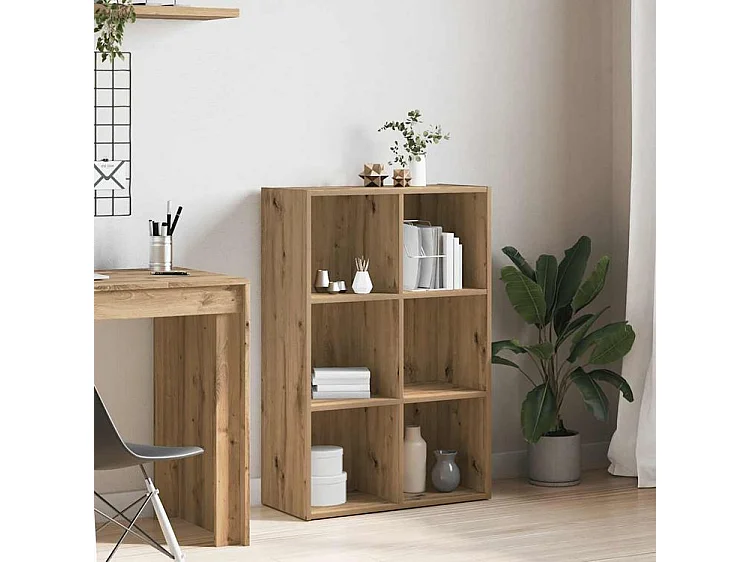 Bibliothèque-Buffet chêne artisanal 66x30x98 bois ingénierie