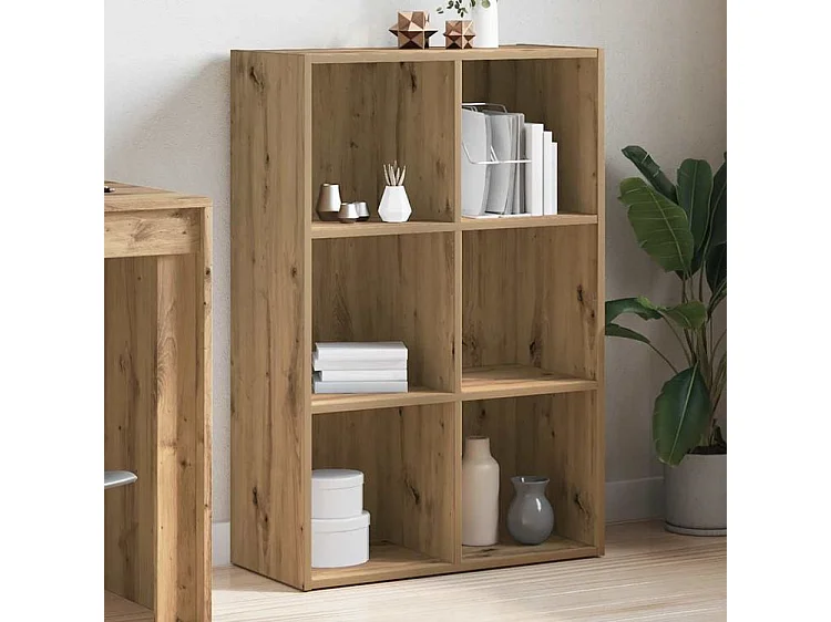 Bibliothèque-Buffet chêne artisanal 66x30x98 bois ingénierie