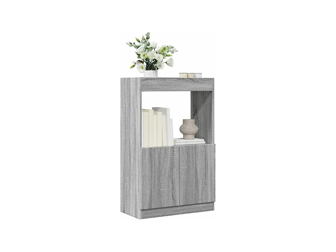 Buffet haut sonoma gris 63x33x100 bois d'ingénierie
