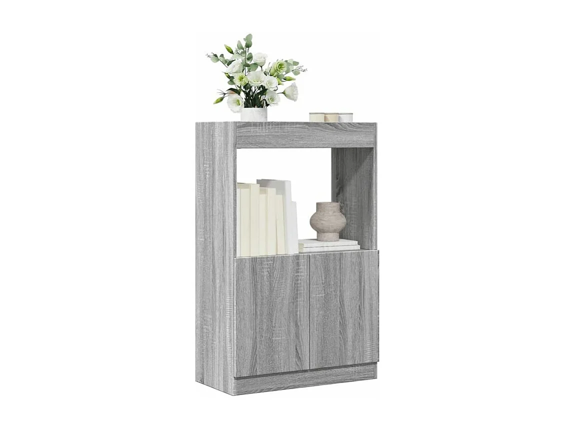 Buffet haut sonoma gris 63x33x100 bois d'ingénierie