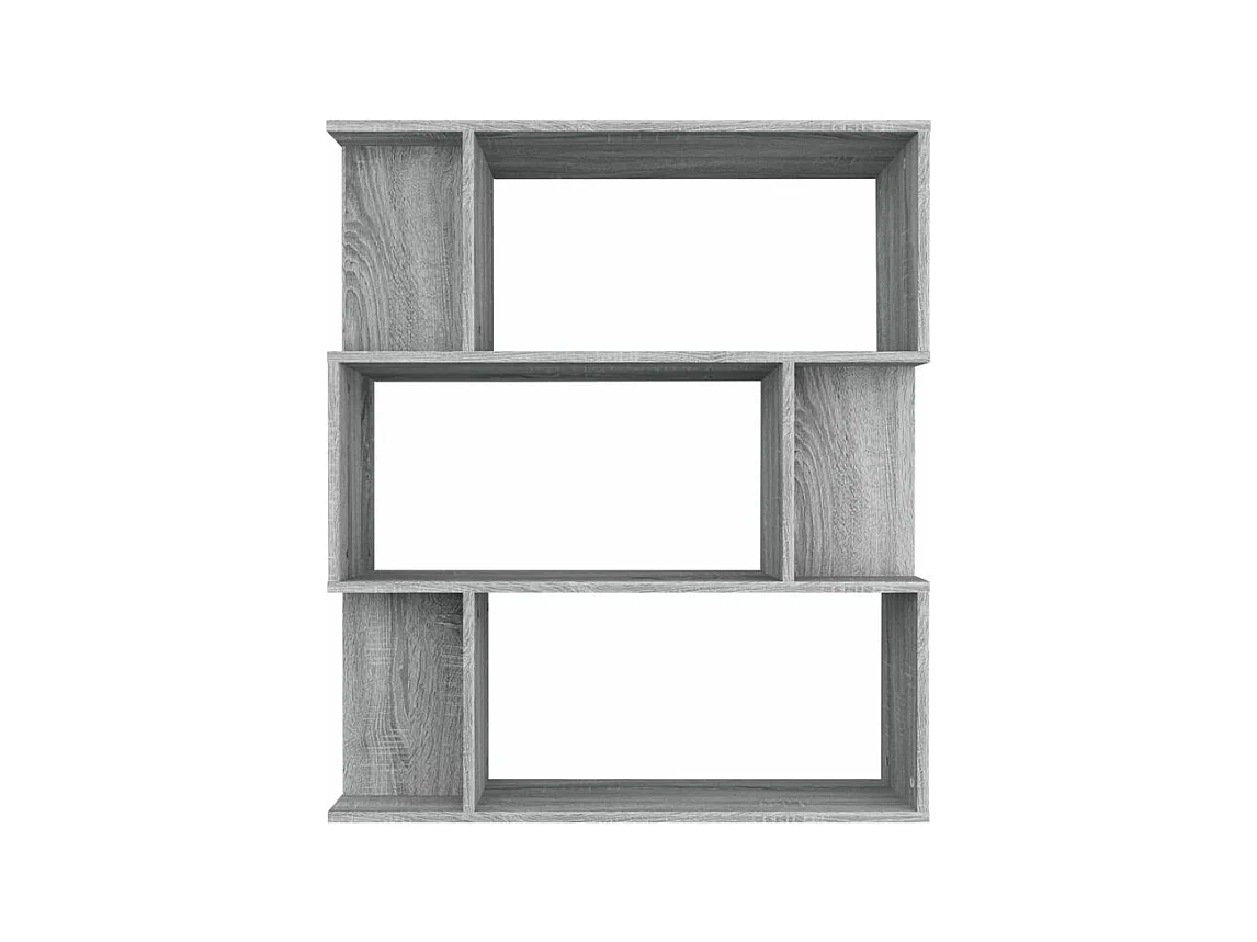 Bibliothèque séparateur en bois Mikola 80cm - Simple et moderne-Couleur Chêne gris