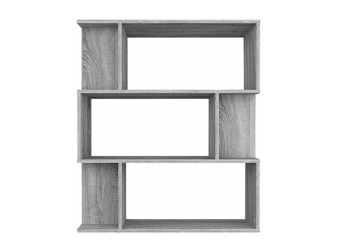 Bibliothèque séparateur en bois Mikola 80cm - Simple et moderne-Couleur Chêne gris